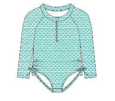 Girls Rashguard Swimsuits, Size 4-6X