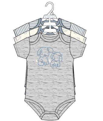 3pk Boys Short Sleeve Creepers, Size 0-9M