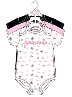 3pk Girls Short Sleeve Creepers, Size 0-9M