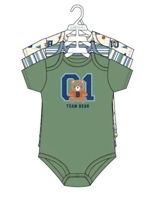 3pk Boys Short Sleeve Creepers, Size 0-9M