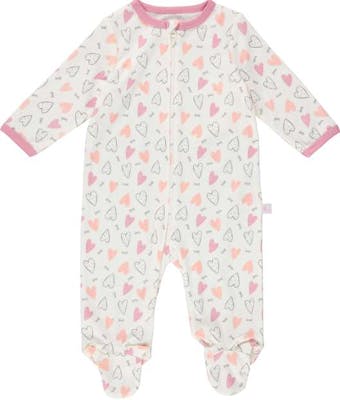 Girls' Sleep &amp; Play Rompers - Hearts, 0-9 Mon.