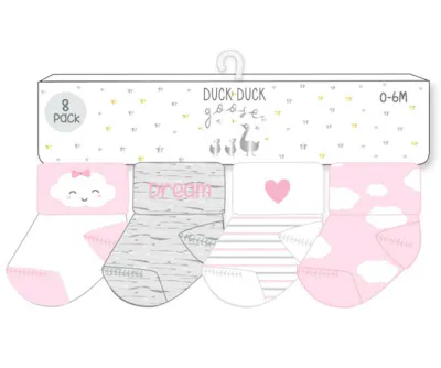 Girls Terry Socks - Size 0-12M, 8pk