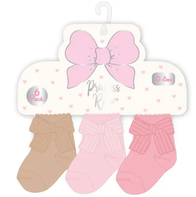 Girls Fancy Socks - Size 0-12M, 6pk