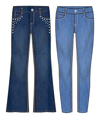 Girls 2pk Denim Jeggings - Sizes 7-16