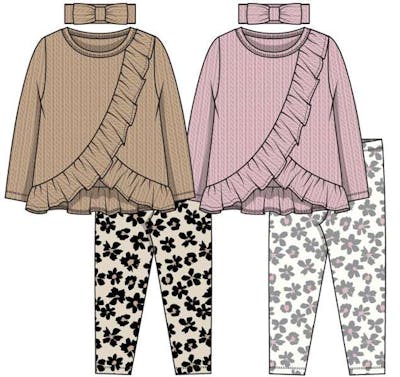 Girls' Top and Leggings Sets, Size 2T-4T