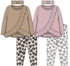 Girls' Top and Leggings Sets, Size 2T-4T image number null