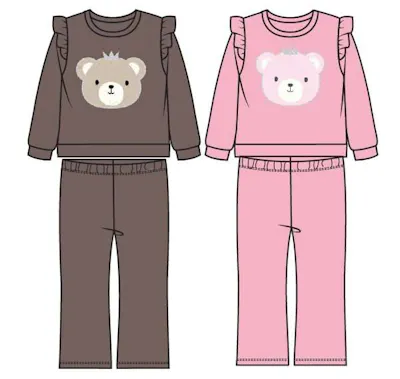 Girls 2 Piece Fleece Sets - Size 4-6X