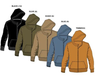 Boy's Zip Hoodies - Size 2T-4T, Assorted Colors