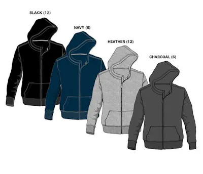 Boy's Zip Hoodies - Sizes 4-7, Assorted Colors