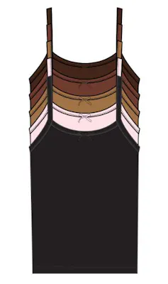 Girls' 5-Pack Camisoles - Assorted Colors, Size 4-16