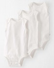 Unisex Sleeveless Onesies, White, 12-24M, 3 Pack image number null
