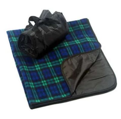 "50x60" Fleece/Nylon Picnic Blanket - Blackwatch Plaid