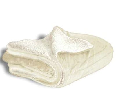 "50x60" Micro Mink Sherpa Blanket - Cream