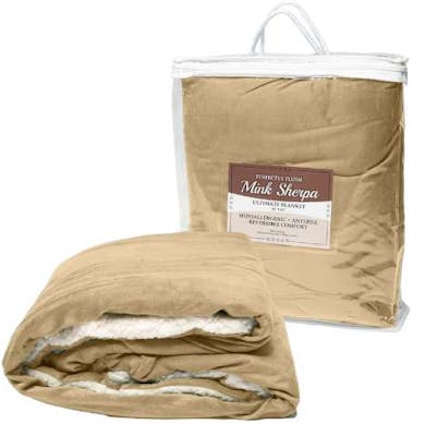 "50x60" Micro Mink Sherpa Blanket - Camel
