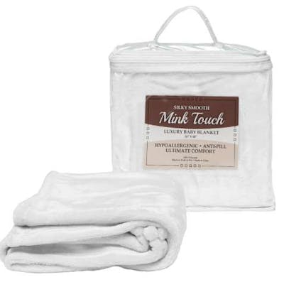30"x40" Mink Touch Luxury Baby Blanket - White