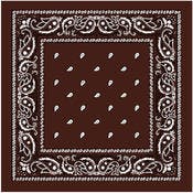 Paisley Bandanas - Brown, 21" x 21"