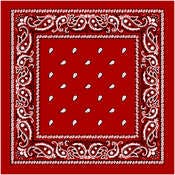 Paisley Bandanas - Red, 21" x 21"
