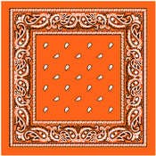 Paisley Bandanas - Orange, 21" x 21"