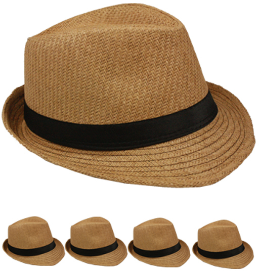 light brown fedora hat