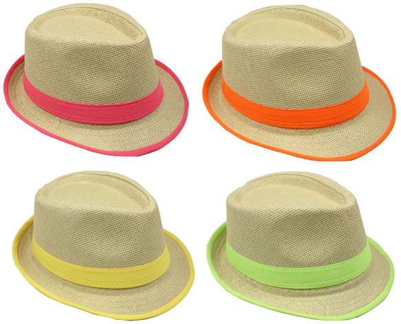 Unisex Stylish Neon Trilby Hats 