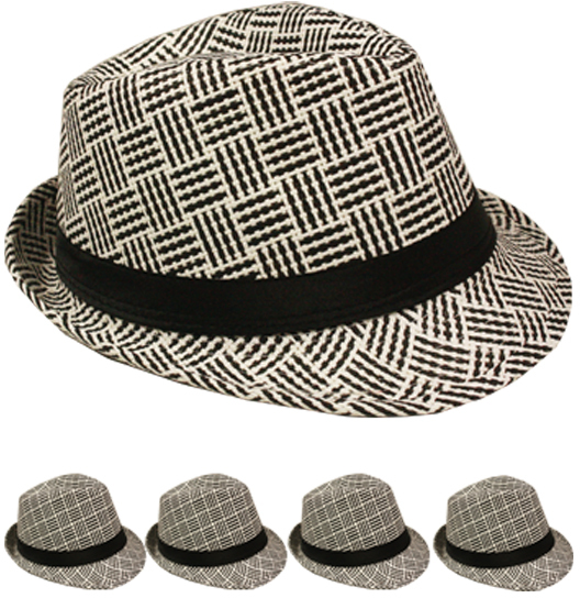 striped fedora hat