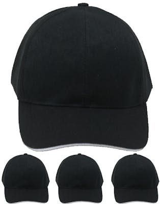 Baseball Caps - Black, Pre-Curved, Adjustable
