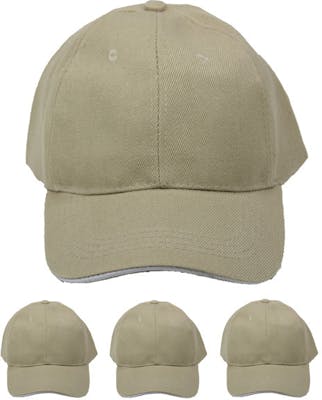 Baseball Caps - Khaki, Pre-Curved, Adjustable