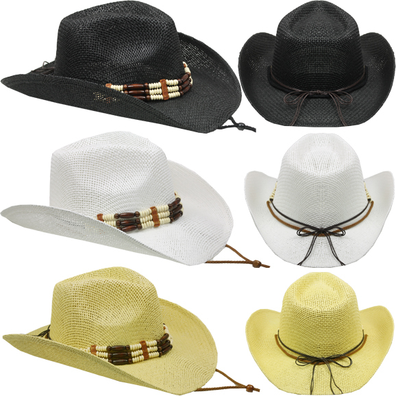 colored straw cowboy hats