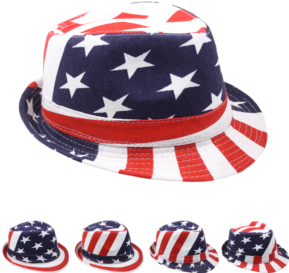 Wholesale American Flag Fedora Hat | DollarDays