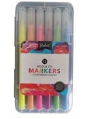 Brush Tip Markers - 12 Bright Colors