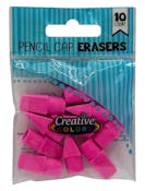Pencil Cap Erasers - Pink, 10 Count
