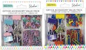 Office Accessory Value Packs - Paper Clips, Push Pins, Binder Clips