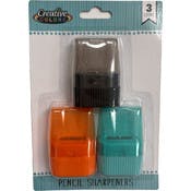 Pencil Sharpeners - Shaving Receptacle, 3 Pack