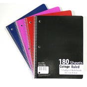 5-Subject College Ruled Notebooks - 4 Colors