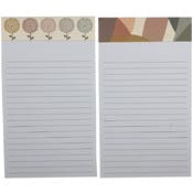 Desk Pad Jotters - 2 Designs, 120 Perforated Pages, 4.7" x 7"