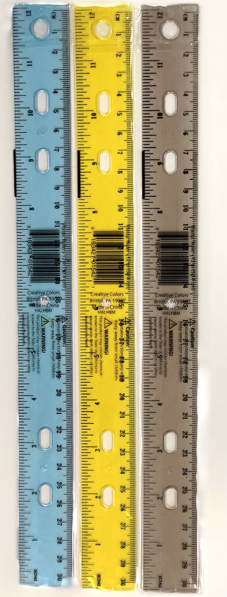 Rulers 4 Pack - Rulers 12 Inch, Rulers for Kids Great for School, Classroom  - Wo