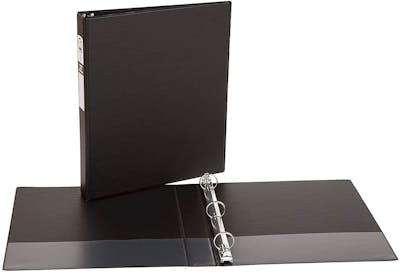 1" Binders - Black, Two Inner Pockets, 3 Ring