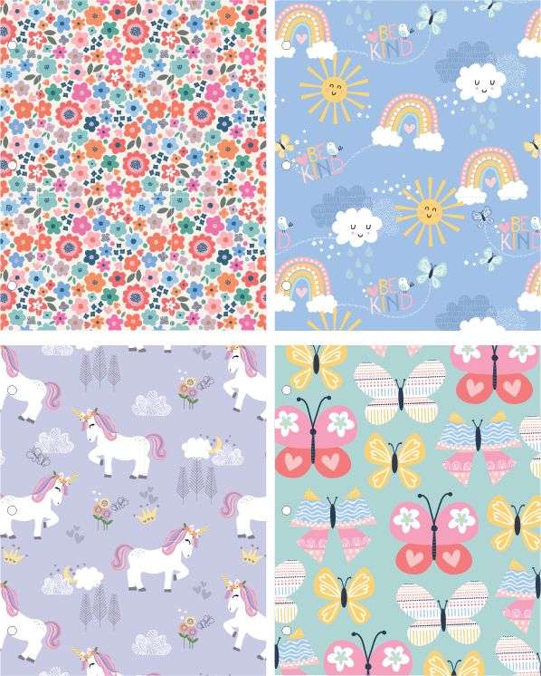 2 Pocket Portfolios - 4 Fun Girls' Designs