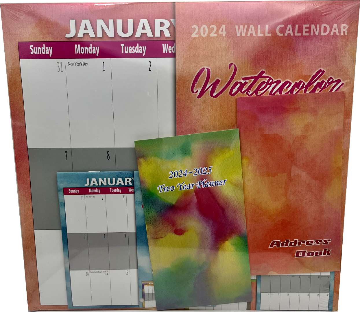 Bulk 2024 Calendar Sets 3 Assorted Size Calendars & Address Book