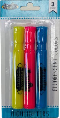 Highlighters - Chisel Tip, 3 Fluorescent Colors