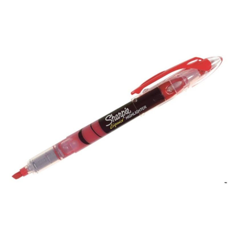 Sharpie Liquid Highlighter - Ink Indicator  Red