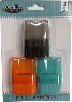 Pencil Sharpeners - Shaving Receptacle, 3 Pack