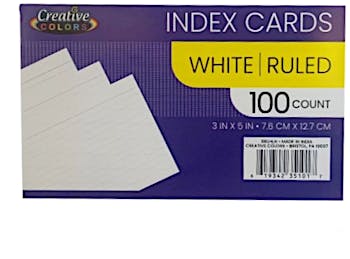 Oxford Color Bar Ruled Index Card, 3 x 5 Inches, Assorted Color, Pack of  100 