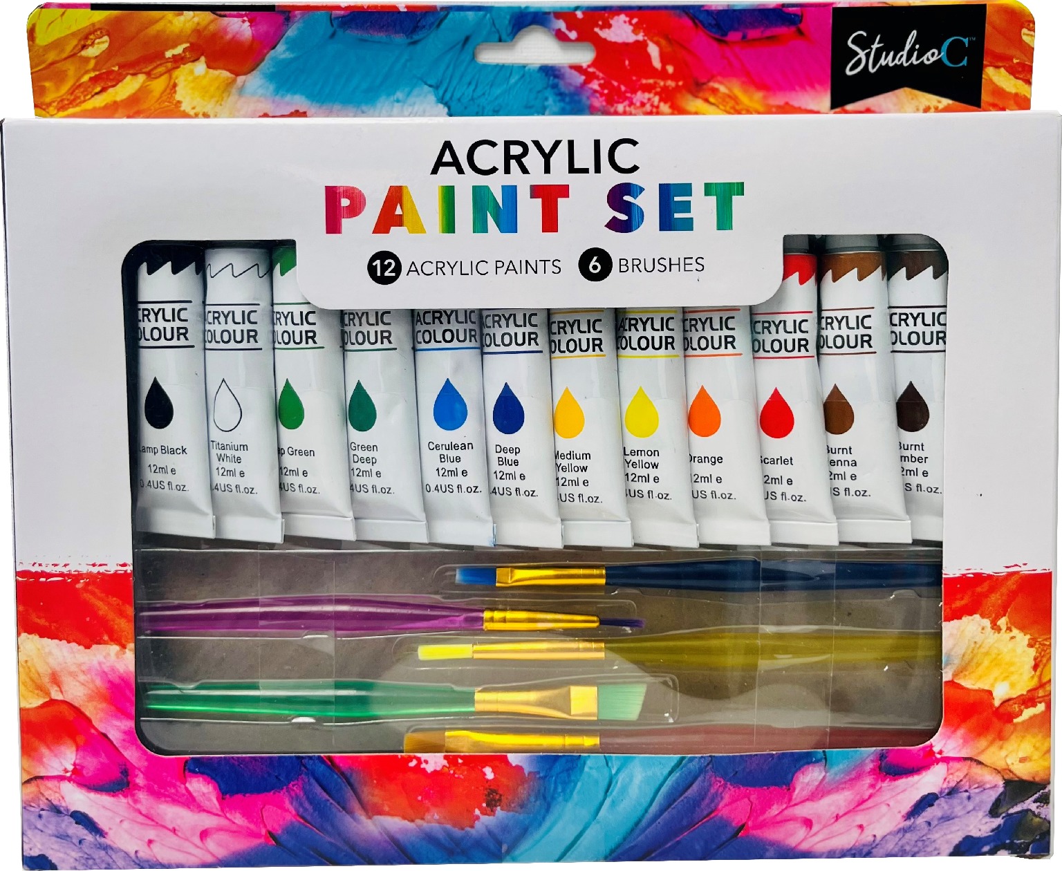 Bulk Art Paint Brushes in Assorted Sizes in 12 Pack - DollarDays