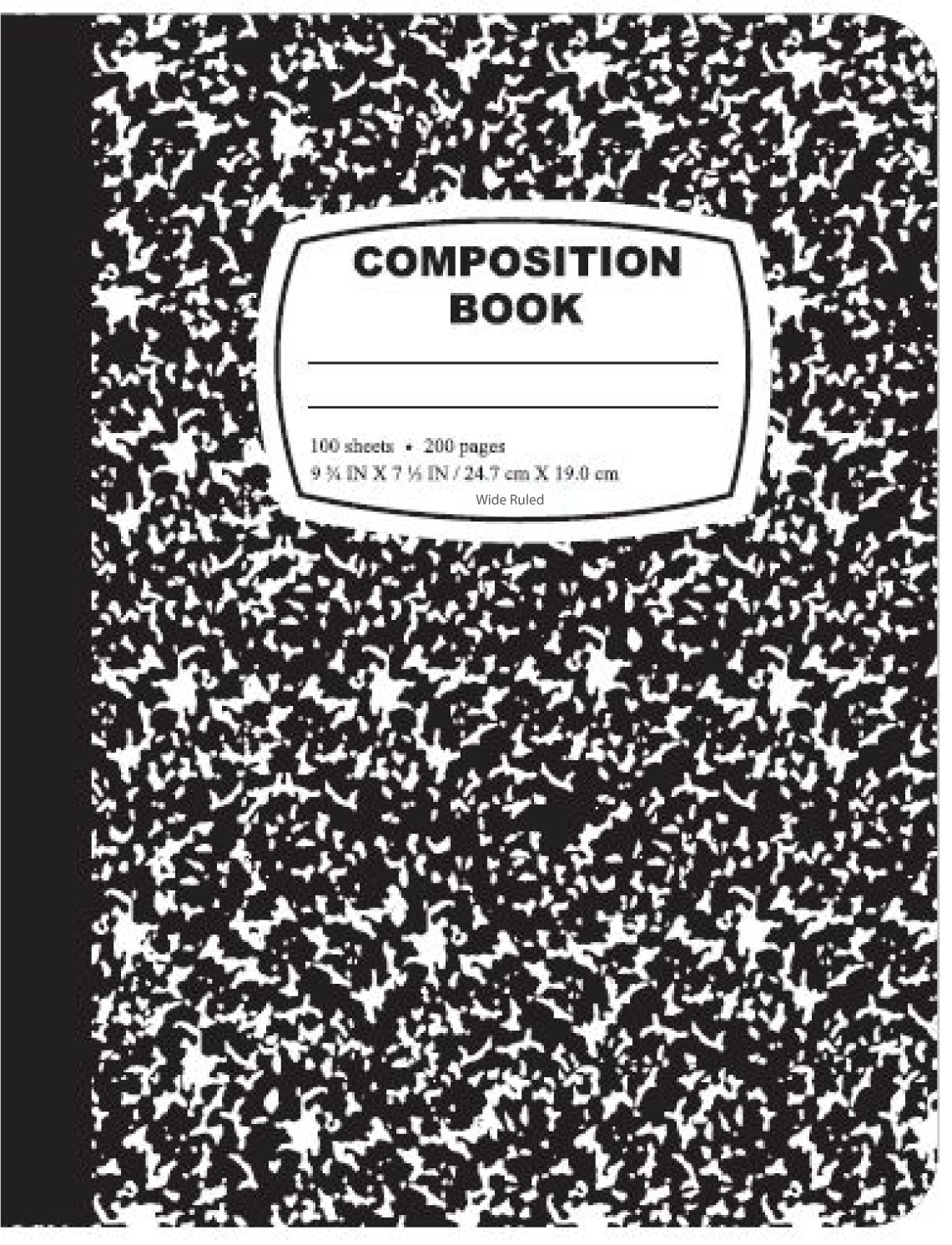 Wholesale Wide Ruled Composition Book - 100 Sheets, Black (SKU 2358212) DollarDays