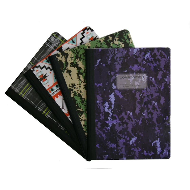 Wide Ruled Composition Book - 80 Sheets  4 Designs