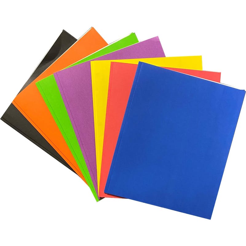 2 Pocket Paper Portfolios - Assorted Colors  3 Prongs