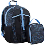 Backpack and Lunch Bag Set - Black/Blue