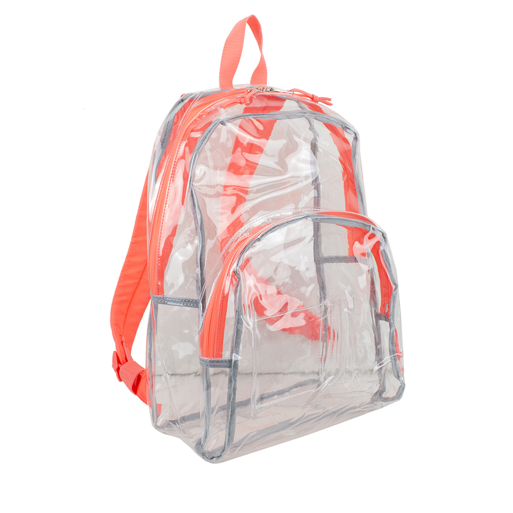 clear orange backpack
