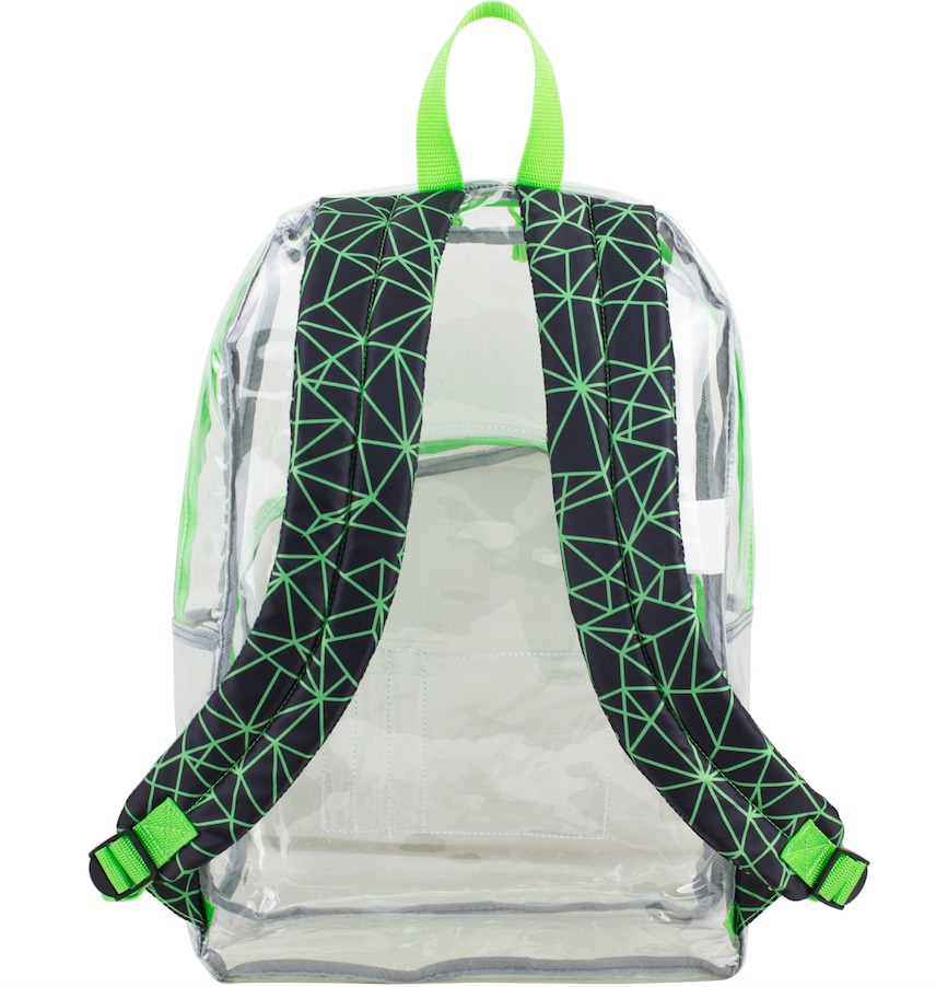 Wholesale 17" Eastsport Basic Clear Printed Strap Backpack Green